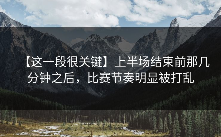 【这一段很关键】上半场结束前那几分钟之后，比赛节奏明显被打乱