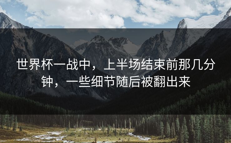 世界杯一战中，上半场结束前那几分钟，一些细节随后被翻出来